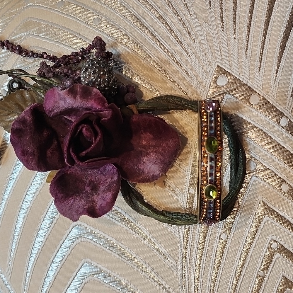 Heidi Daus Beaded Crystal Hinged Bracelet